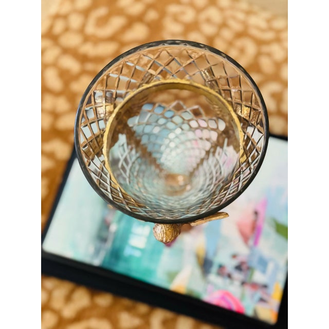 Mid 20th Century Brass Caryatid Angel Stand With Crystal Vase For Sale - Image 4 of 6