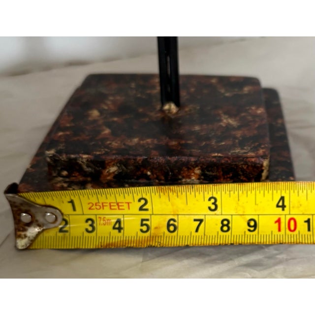 Vintage African Inspired Metal Female Sculpture With Leopard Print, Handcrafted Global Eclectic Figurine, 18.5 For Sale In Indianapolis - Image 6 of 11