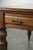 Antique English Writing Desk on Wheels with Drawers and Green Leather Top For Sale - Image 12 of 14