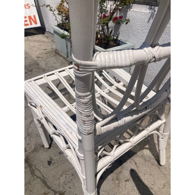 White Ficks Reed White Rattan Side Chairs - A Pair For Sale - Image 8 of 11