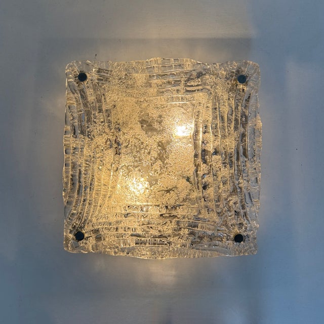Silver Mid-Century Hand Blown Murano Glass Ceiling Lamp from Mazzega, 1970s For Sale - Image 8 of 18