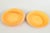 Kähler, set of four plates. Four ceramic plates with uranium glaze in warm golden tones, produced by Kähler in the 1930s....