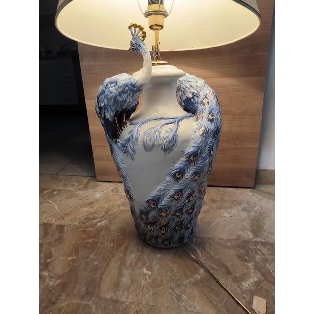 Blue Capodimonte Porcelain Lamp, Italy, 1970s For Sale - Image 8 of 13