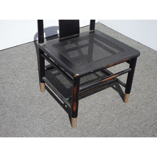 Century Furniture Black Cane Chairs French Country Tallback Dining Room