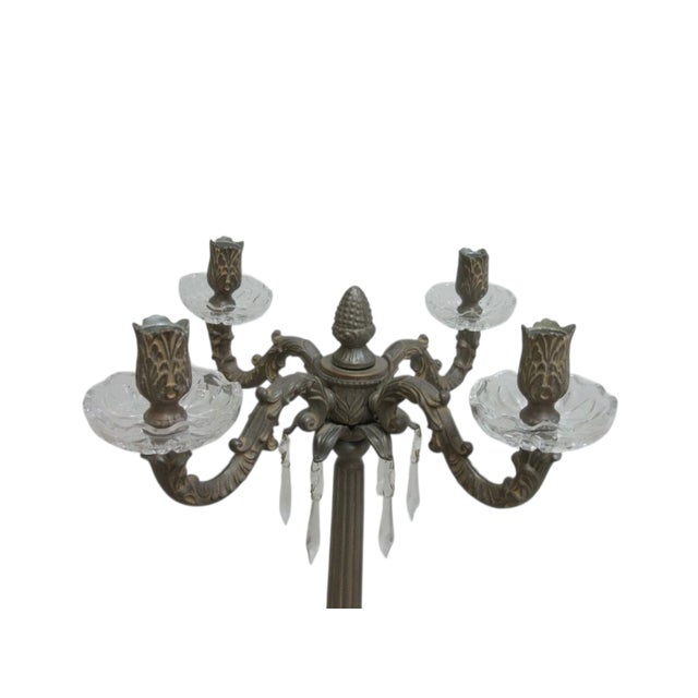 Stone French Marble 4 Arm Candelabra Crystal marble Candle stand holder For Sale - Image 7 of 9