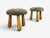 Danish Modern Style, Gray Sheepskin, Maple, Shearling Footstools, 21st C. For Sale - Image 4 of 9