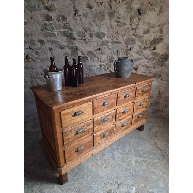 Antique Shop Counter with 12 Drawers, 1890s For Sale - Image 12 of 18