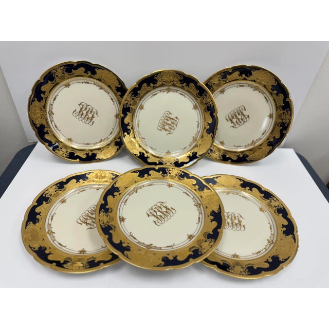 Late 19th Century Dresden Gold Gilded Plates - Set of 6 For Sale In Los Angeles - Image 6 of 12