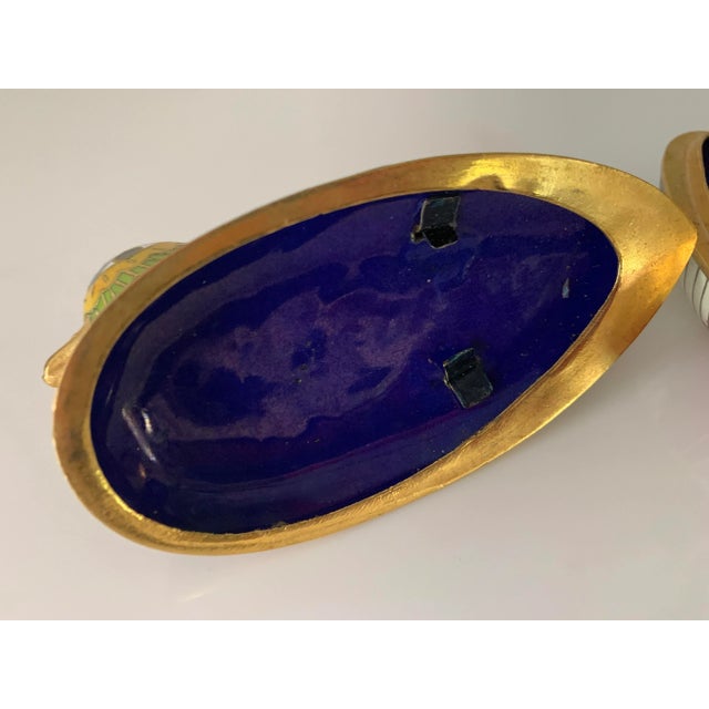 Mid 20th Century Cloisonné Ducks - Set of 2 For Sale In Miami - Image 6 of 13