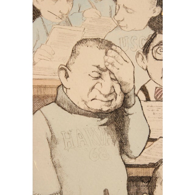 Beige Charles Bragg 'Bar Exam' Limited Edition Etching, Custom Framed For Sale - Image 8 of 13