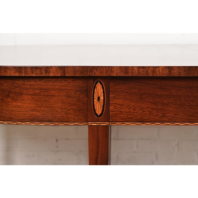 Baker Furniture Style Federal Inlaid Mahogany Dining Table, Newly Refinished For Sale In South Bend - Image 6 of 9