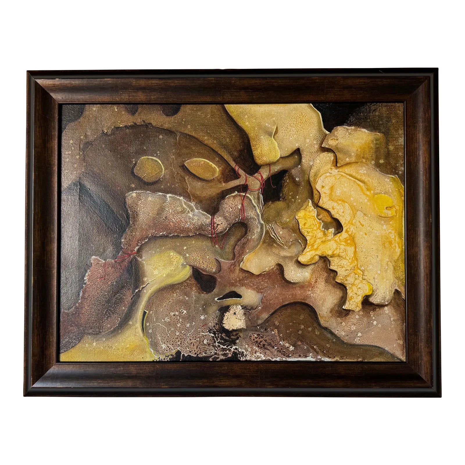 1970's Mid-Centruy Abstract Expressionism Oil on Canvas Painting ...