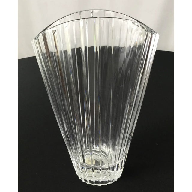 Crystal d’ Arques lead crystal-makes of fine French crystal-the vertical cut and fan shape of the vase are contemporary...