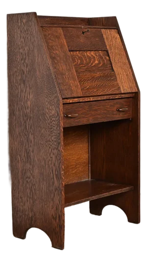 Early Gustav Stickley Antique Mission Oak Arts & Crafts Drop Front Secretary Desk, Circa 1902