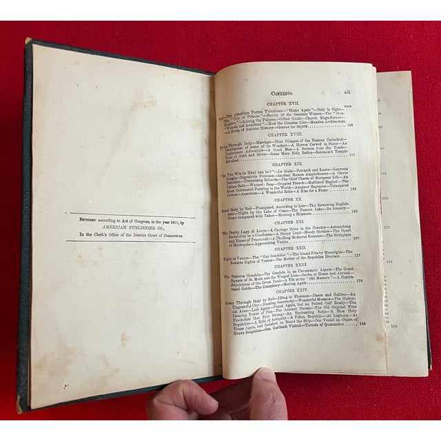 American Fine Leather Binding - The Innocents Abroad - First Edition Book by Mark Twain 1869 For Sale - Image 3 of 17