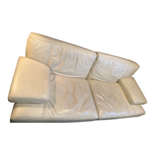 Poltrona Frau Leather Sofa, Cream For Sale