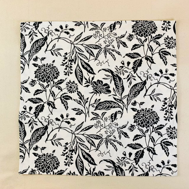 Premier Prints MM Designs Black White Botanical Floral Leaf Leaves Pillow Covers- 3 Pc Set For Sale - Image 4 of 10