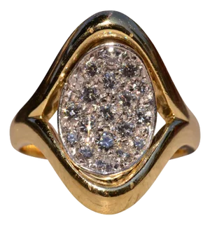 The Tyler Road: Mid Century Modern Two Tone Diamond Ring