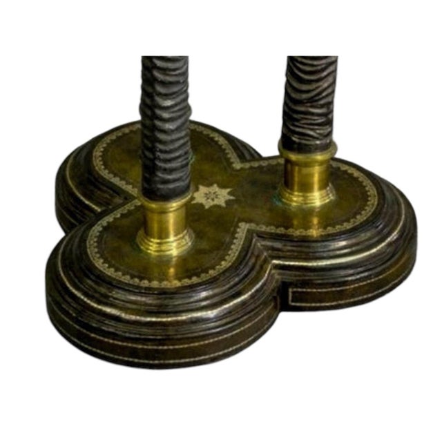 This is a Maitland - Smith regency style center or side table. The base is heavy casting with three cast metal and bronze...