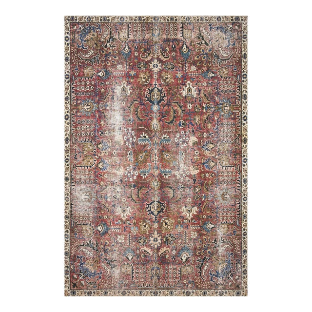 Chris Loves Julia x Loloi Jules Merlot / Multi 2'-0" x 5'-0" Accent Rug For Sale