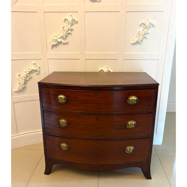 Antique Georgian Mahogany Bow Front Chest of Drawers, 1800 For Sale - Image 6 of 11