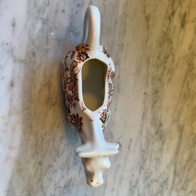 Farmhouse Vintage English Ironstone Transferware Cow Creamer For Sale - Image 3 of 10