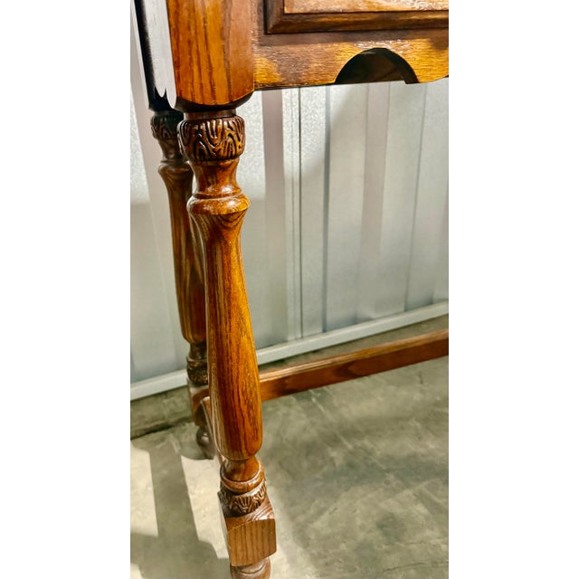 Mid 20th Century Traditional Oak Console Table For Sale - Image 10 of 12