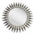 Spanish Round Silvered Metal Sunburst Mirror For Sale