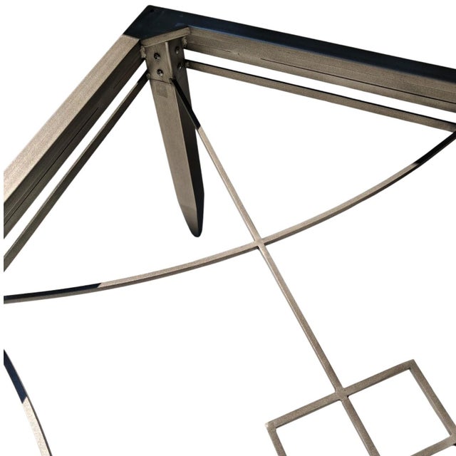 Hollywood Regency 1970s Stunning Hollywood Regency Style Cocktail Table That Combines Architectural Geometric Symmetry With Sleek Mid-Century Flair. For Sale - Image 3 of 9