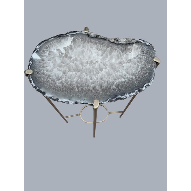 2020s Unusual Modern Handcrafted Geode Drinks Table For Sale - Image 5 of 6