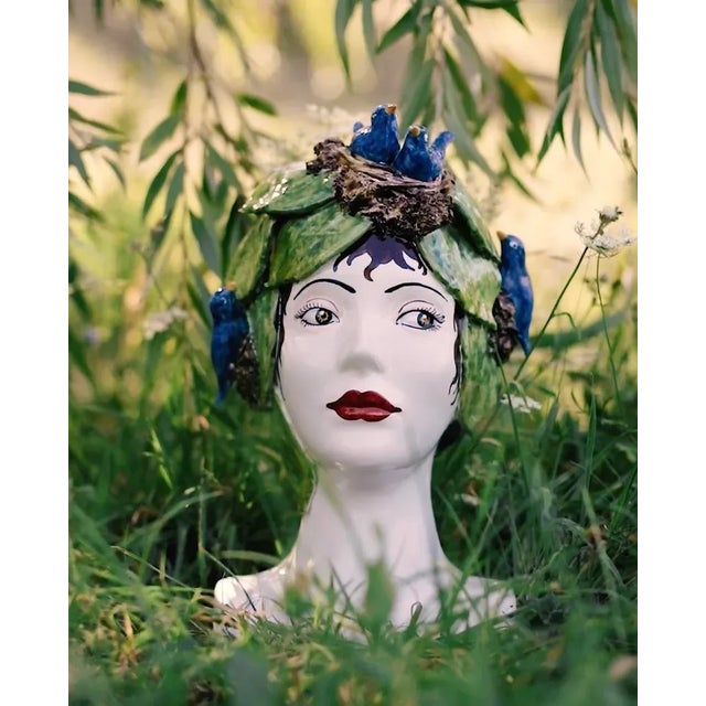 A showpieces for your home or garden, the Sicilian Heads Blue Birds Head brims with gorgeous, impeccable detail. Deep blue...