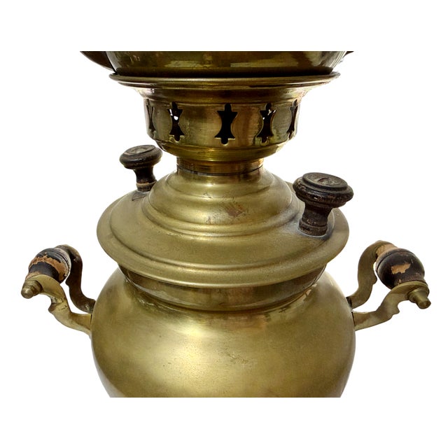 Wood Late 19th Century Brass Samovar Set W/Teapot For Sale - Image 7 of 9