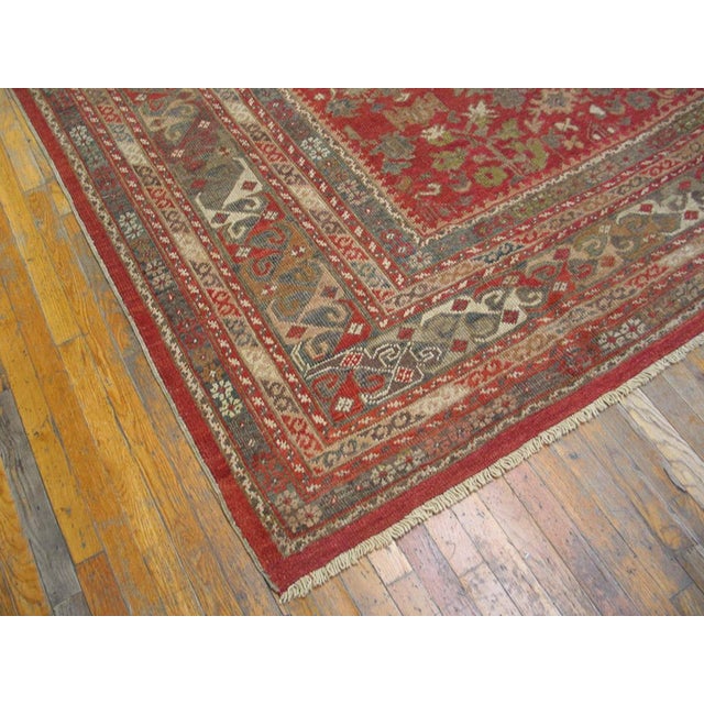 Textile Soft Rustic Red Antique Tribal Allover Design Antique Turkish Ghiordes Oushak Rug For Sale - Image 7 of 12