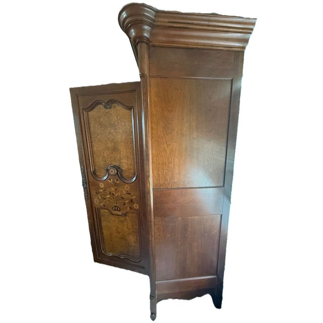 Baker Furniture Mahogany Armoire — Country French Collection (circa 1990s) This elegant Baker Furniture armoire...