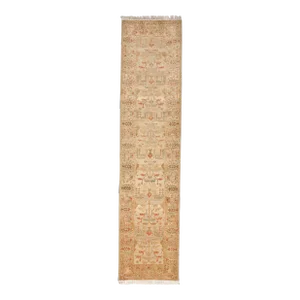 Genuine Hand Knotted Luxury Runner Rug in Ushak Style. 2'8"x 11'2"