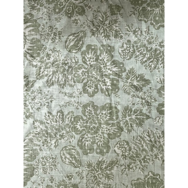 Textile Vintage Braemore Fabrics Sage Green Linen Blend Floral Performance Upholstery Fabric — 6 Yards For Sale - Image 7 of 13