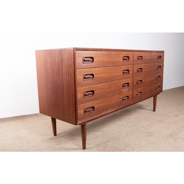 Large Danish Double Chest of 8 Drawers in Teak from Dyrlund, 1960s For Sale - Image 9 of 18