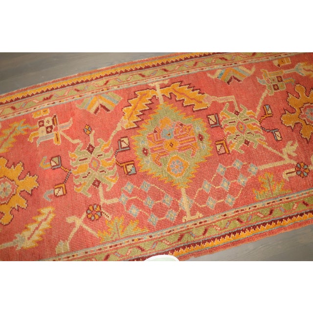 Textile Antique Zabihi Collection Colorful Turkish Oushak Runner - 3'2" x 11'9" For Sale - Image 7 of 7
