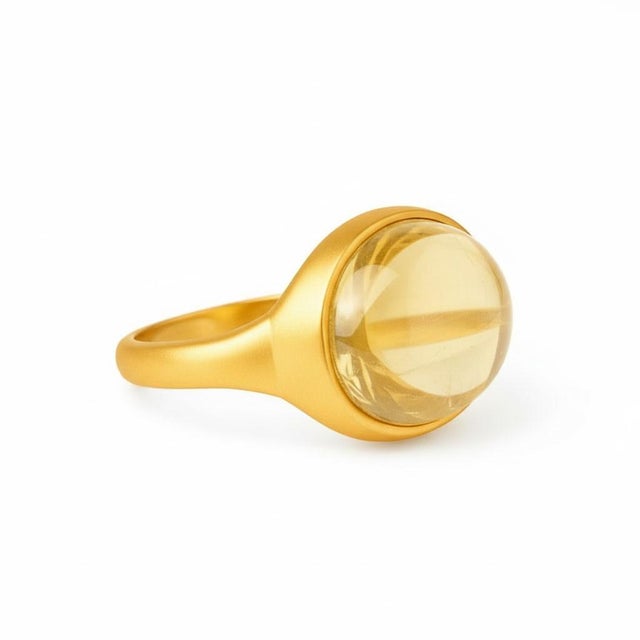 Ring With Citrine Cabochon, Size 8 For Sale - Image 6 of 6