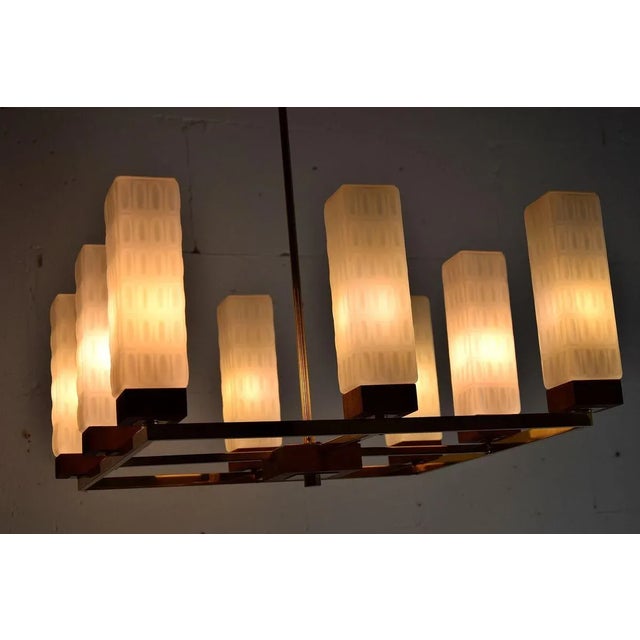 Mid-Century Modern Brass, Teak and Glass Ceiling Lamp from Kaiser Idell / Kaiser Leuchten For Sale - Image 14 of 16