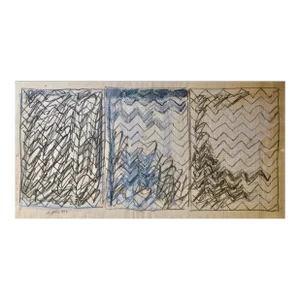 Katherine Porter, Abstract Expressionist Pencil Drawing Watercolor Painting Pattern Decoration, 1972