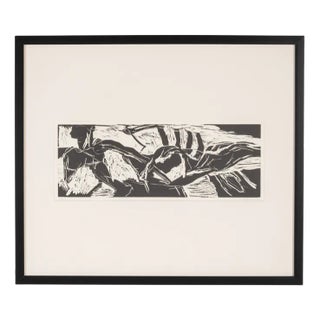 Detlef Hagenbäumer, Sports, Woodcut on Thick Paper, Framed For Sale
