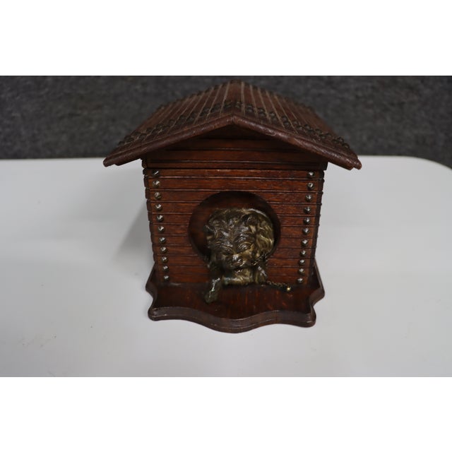 Antique Black Forest Carved Wooden Cigar Humidor Box For Sale - Image 4 of 13