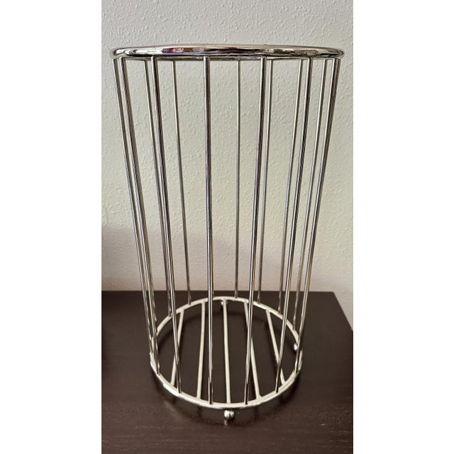 Robert Mallet-Stevens, rare Art Deco modernist umbrella stand, chrome version, from the 1930s, in very good condition,...