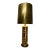 Mid 20th Century Mid-Century Modern Brutalist Style Gold-Tone Table Lamp With Drum Shade For Sale