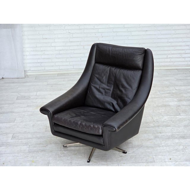 Danish Highback Swivel Armchair from Aage Christensen, 1960s For Sale - Image 14 of 18