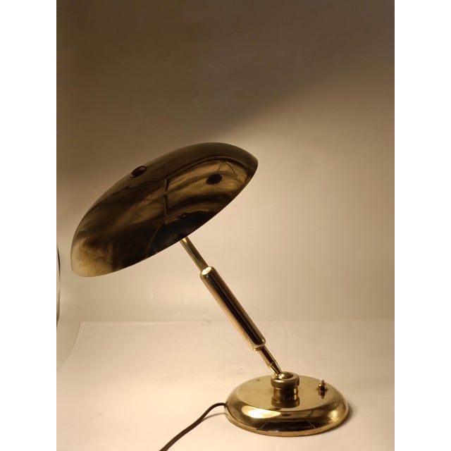Gold Vintage Brass Table Lamp by Giovanni Michelucci for Lariolux, Italy, 1950s For Sale - Image 8 of 11