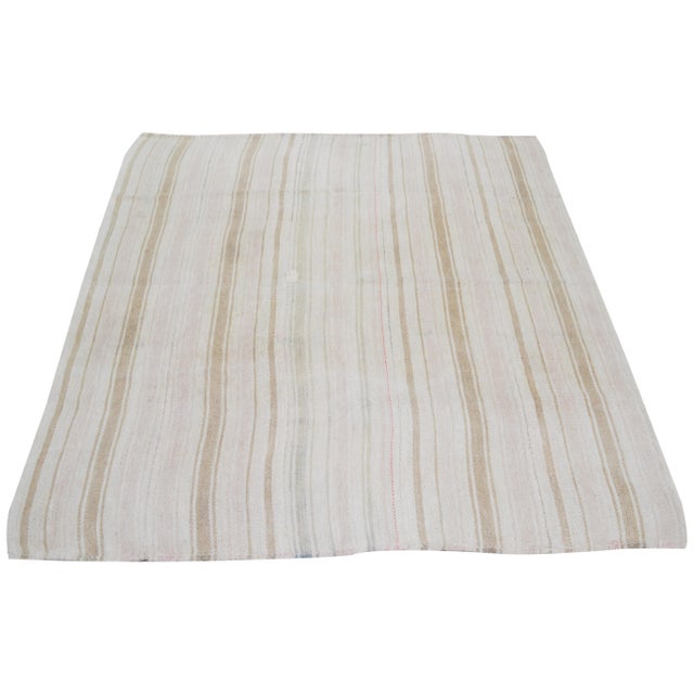 Traditional Vintage Turkish Flatweave Hemp Rug, 5'9''x6'9'' For Sale - Image 3 of 6