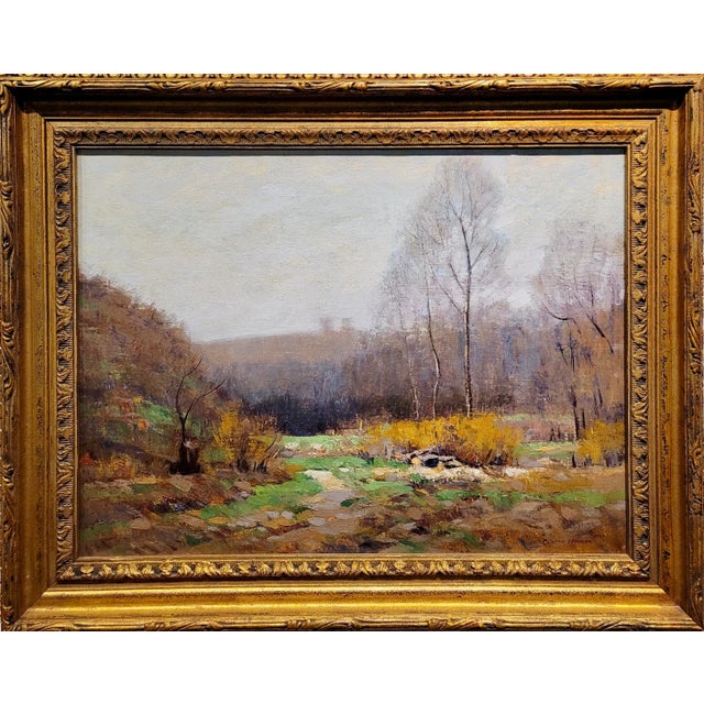 Clifton Wheeler - 1922 Autumn Landscape in Indiana - Oil Painting For Sale - Image 12 of 12