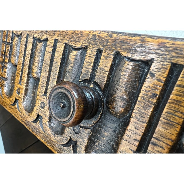 Spanish Flap-Sided Wing Side Table in Elm and Oak, 1930s For Sale - Image 10 of 16